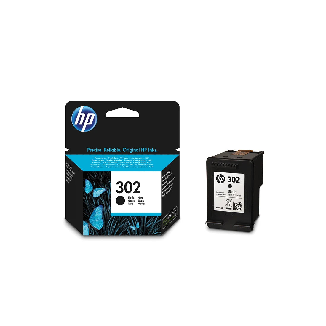 HP 302 Black Ink Cartridge - (F6U66AE)