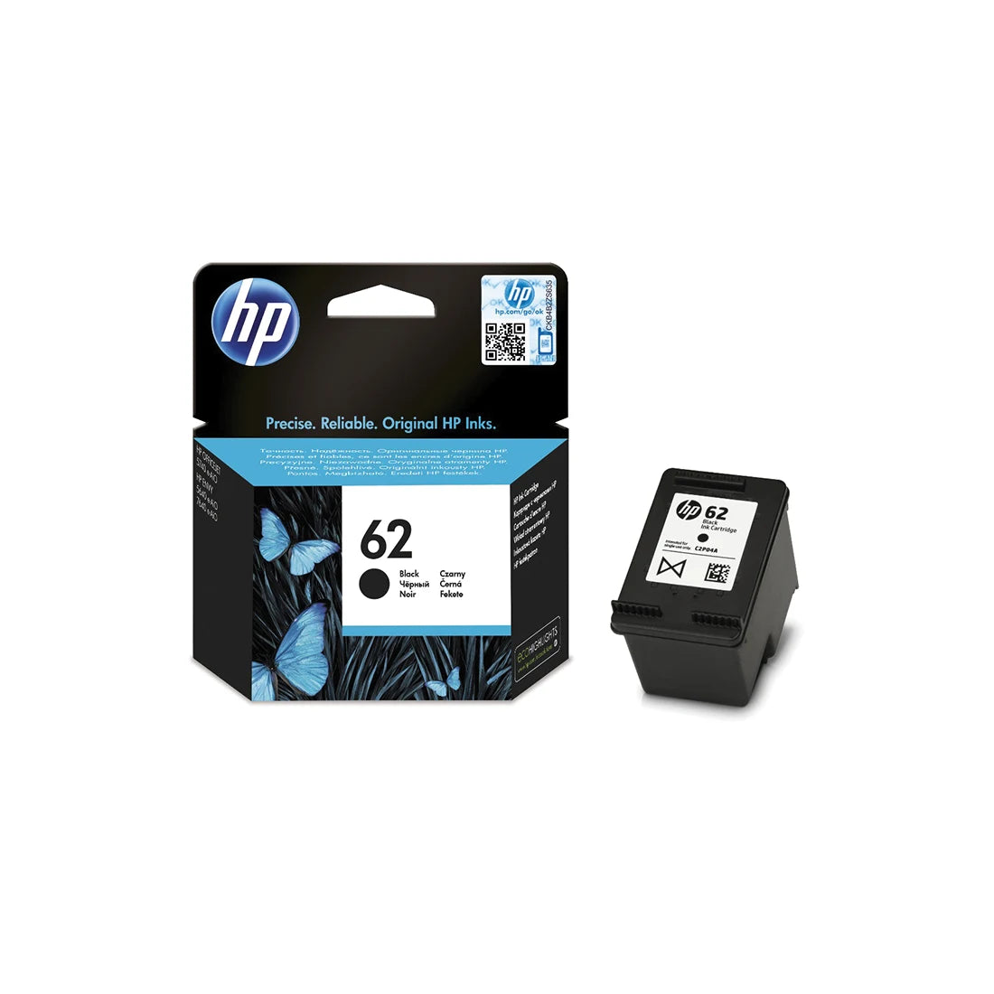 HP 62 Black Ink Cartridge - (C2P04AE)