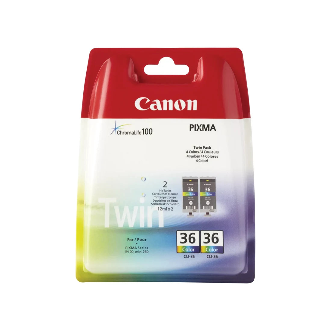Canon CLI-36 Twin Pack Colour Ink Cartridge