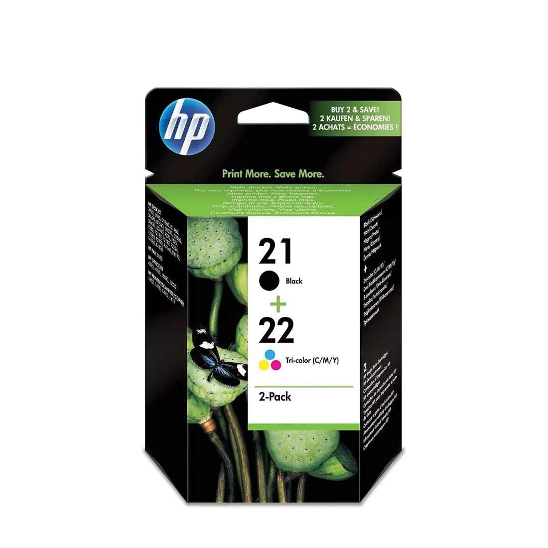 HP 21 &amp; HP 22 Black &amp; Tri-Colour Ink Cartridge Multi Pack (SD367AE)
