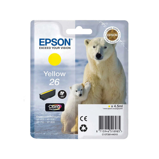 Epson 26 Yellow Ink Cartridge - (T2614 Polar Bear)