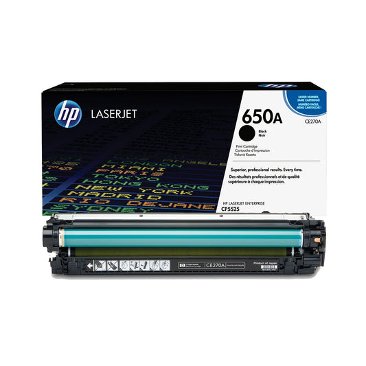HP 650A Black Toner Cartridge - (CE270A)