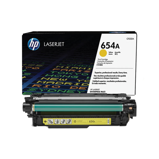 HP 654A Yellow Toner Cartridge - (CF332A)