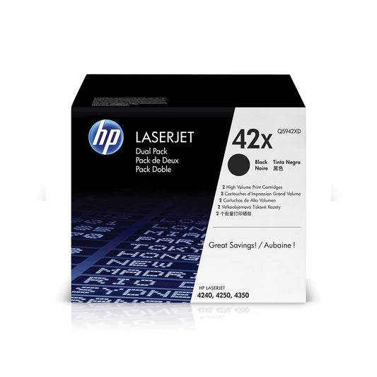 HP 42XD Black Toner Cartridge Dual Pack - (Q5942XD)